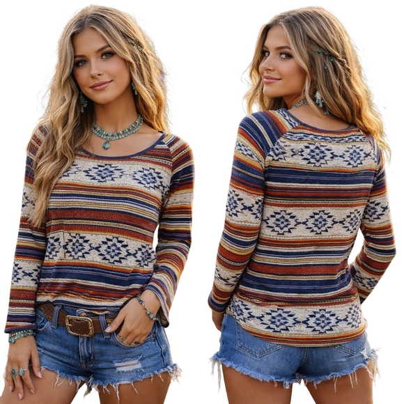 Parsley & Sage Tops - PARSLEY SAGE Top Womens Small Multicolor Y2K Southwestern Western Boho Artsy